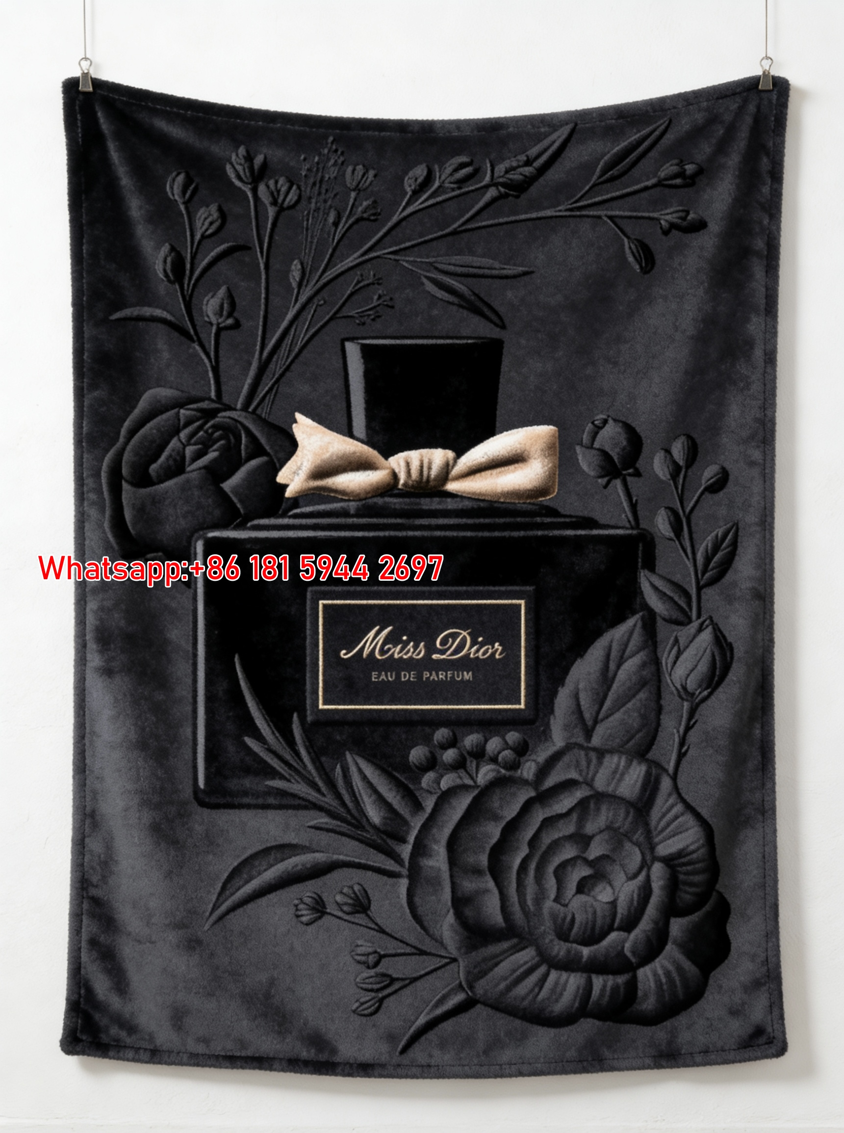 Miss Dior Floral Perfume Flannel Sofa Throw Blanket D239